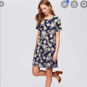 LOFT FLORAL PAISLEY SWING MINI DRESS, GRAPHIC FLORAL PRINT. LIKE NEW, WORN ONCE.